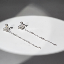 Load image into Gallery viewer, 925 Sterling Silver Butterfly Stud Long Drop Earrings (925ER024)
