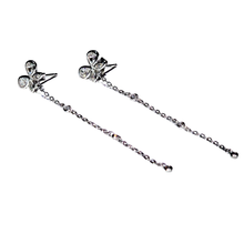 Load image into Gallery viewer, 925 Sterling Silver Butterfly Stud Long Drop Earrings (925ER024)