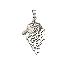 Load image into Gallery viewer, 925 Sterling Silver Celtic Wolf Pendant (925P077)