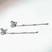 Load image into Gallery viewer, 925 Sterling Silver Butterfly Stud Long Drop Earrings (925ER024)
