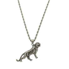 Load image into Gallery viewer, High Grade Stainless Steel Tiger Pendant and Twisted Link Chain Set (SSSETPC036)