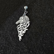 Load image into Gallery viewer, 925 Sterling Silver Celtic Wolf Pendant (925P077)