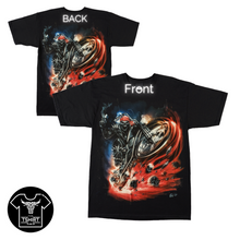 Load image into Gallery viewer, Red Bike Skull Bandana Short Sleeve T-shirt (TS0010)