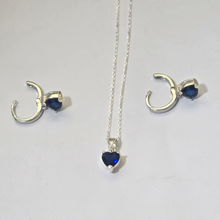 Load image into Gallery viewer, 925 Set - Fine chain, Heart shape Pendant and matching Earrinngs (925SET005ERP)