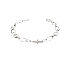 Load image into Gallery viewer, 925 Sterling Silver Cross Bracelet (925BRAC035)