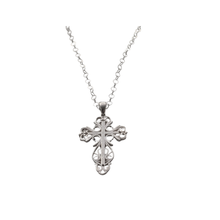 Load image into Gallery viewer, 925 Sterling Silver Set Air Cut Cross with 65 cm Fine Silver Chain (925SETPC049)