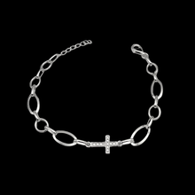 Load image into Gallery viewer, 925 Sterling Silver Cross Bracelet (925BRAC035)