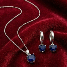 Load image into Gallery viewer, 925 Set - Fine chain, Heart shape Pendant and matching Earrinngs (925SET005ERP)
