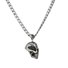 Load image into Gallery viewer, High Grade Stainless Steel Set - Chain and Skull Pendant (SSSETPC021)