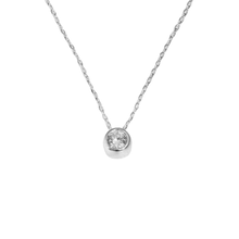 Load image into Gallery viewer, Solitaire Necklace with Round Cubic Zirconia Pendant - 925 Sterling Silver (925SETPC007)