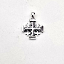 Load image into Gallery viewer, 925 Sterling Silver Jerusalem Cross Pendant 2 cm × 2 cm (925P104)