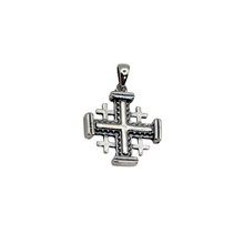 Load image into Gallery viewer, 925 Sterling Silver Jerusalem Cross Pendant 2 cm × 2 cm (925P104)