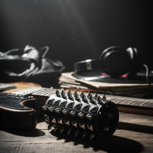 Load image into Gallery viewer, Men, Women Spiked Black and Silver PU Wrap Bracelet (LBRAC002)