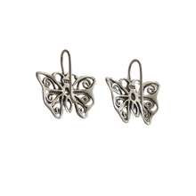 Load image into Gallery viewer, 925 Sterling Silver Butterfly Earrings - Hook Style | Air-Cut Design (925ER017)