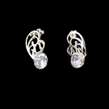 Load image into Gallery viewer, 925 Sterling Silver Aerial Cut CZ Stud Earrings (925ER026)