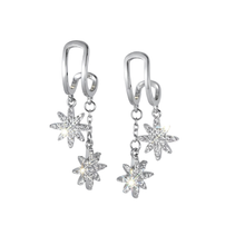 Load image into Gallery viewer, 925 Sterling Silver Studs with Hanging CZ Stars (925ER035)