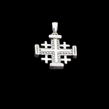 Load image into Gallery viewer, 925 Sterling Silver Jerusalem Cross Pendant 2 cm × 2 cm (925P104)