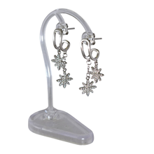 Load image into Gallery viewer, 925 Sterling Silver Studs with Hanging CZ Stars (925ER035)