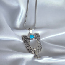 Load image into Gallery viewer, High Grade Stainless Steel Set Bird with Turquoise stone on a Snake Chain (SSSETPC07)
