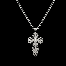 Load image into Gallery viewer, 925 Sterling Silver Set Air Cut Cross with 65 cm Fine Silver Chain (925SETPC049)