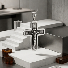 Load image into Gallery viewer, 925 Sterling Silver Cross Pendant with Crucifix (925P115)