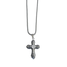 Load image into Gallery viewer, High grade Stainless Steel round box link chain and Cross pendant (SSSETPC008)