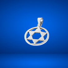 Load image into Gallery viewer, 925 Sterling Silver Star of David Pendant on Ring (925P112)