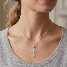 Load image into Gallery viewer, 925 Sterling Silver Set Air Cut Cross with 65 cm Fine Silver Chain (925SETPC049)