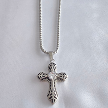 Load image into Gallery viewer, High grade Stainless Steel round box link chain and Cross pendant (SSSETPC008)