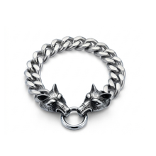 Load image into Gallery viewer, High Grade Stainless Steel Wolf Heads Bracelet (SSBRAC050)