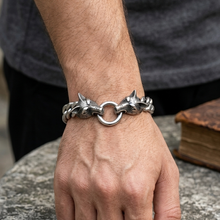 Load image into Gallery viewer, High Grade Stainless Steel Wolf Heads Bracelet (SSBRAC050)