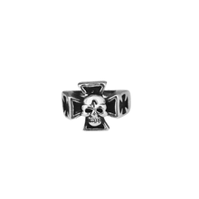 Load image into Gallery viewer, Cross Skull Ring - High Grade Stainless Steel (SSR026)