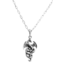 Load image into Gallery viewer, 925 Sterling Silver Set Dragon Pendant Necklace and Chain (925SETPC011)