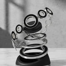 Load image into Gallery viewer, 925 Sterling Bracelet with Black Stones Silver (925BRAC042)