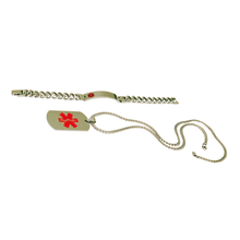 Load image into Gallery viewer, High Grade Stainless Steel Medical Alert Set, Bracelet and Dog Tag Necklace (SSSETMEDICALCPB)
