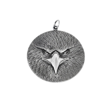 Load image into Gallery viewer, 925 Sterling Silver Bird Face Pendant 5.8 cm Diameter (925P128)
