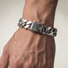 Load image into Gallery viewer, XXL Monster 925 Sterling Silver Bracelet - Heavy Curb Links, Slide-In Lock (925BRAC040)