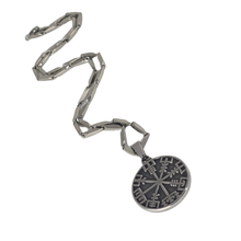 Load image into Gallery viewer, High Grade Stainless Steel Pendant Viking compass (Vegvisir) and Chain Set (SSSETPC026)