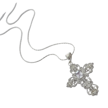 Load image into Gallery viewer, 925 Sterling Silver air-cut Cross Pendant set 45cm chain ( 925SETPC022 )