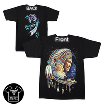 Load image into Gallery viewer, Indian Chief and Wolf Short Sleeve T-Shirt (TS0181)