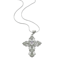 Load image into Gallery viewer, 925 Sterling Silver air-cut Cross Pendant set 45cm chain ( 925SETPC022 )