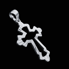 Load image into Gallery viewer, Cross Modern Laser cut 925 Silver Pendant (925P037)