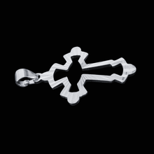 Load image into Gallery viewer, Cross Modern Laser cut 925 Silver Pendant (925P037)