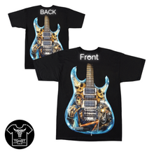 Load image into Gallery viewer, Blue Guitar Skull Short Sleeve T-shirt (TS0021)