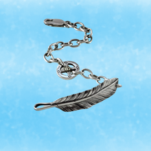 Load image into Gallery viewer, 925 Sterling Silver Bracelet with Feather Style Plate (925BRAC043)