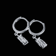 Load image into Gallery viewer, Huggies Type 925 Sterling Silver Earrings with White CZ Stone (925ER009)