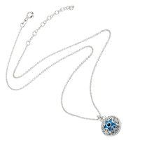 Load image into Gallery viewer, Sterling Silver 925 Evil Eye Pendant Necklace (925SETPC039)