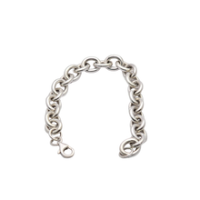 Load image into Gallery viewer, 925 Sterling Silver Bracelet with Solid Oval Links (925BRAC044)