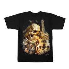 Load image into Gallery viewer, Skull Playing Guitar Short Sleeve T-shirt (TS0028)