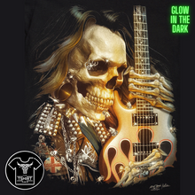 Load image into Gallery viewer, Skull Playing Guitar Short Sleeve T-shirt (TS0028)
